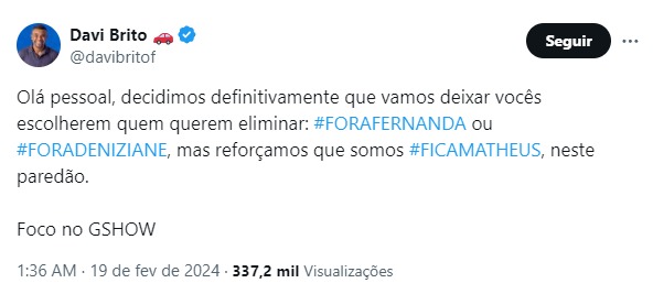 Imagem: Reprodu&ccedil;&atilde;o/Twitter