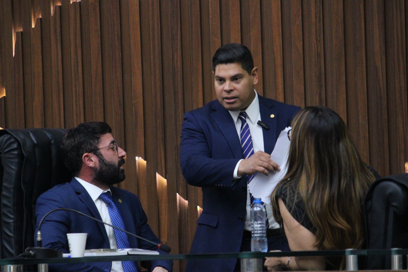 Mario Cesar Filho (Uni&atilde;o Brasil), Thiago Abrahim (Uni&atilde;o Brasil), Alessandra Campelo (Podemos) / Foto: Shuam Mom