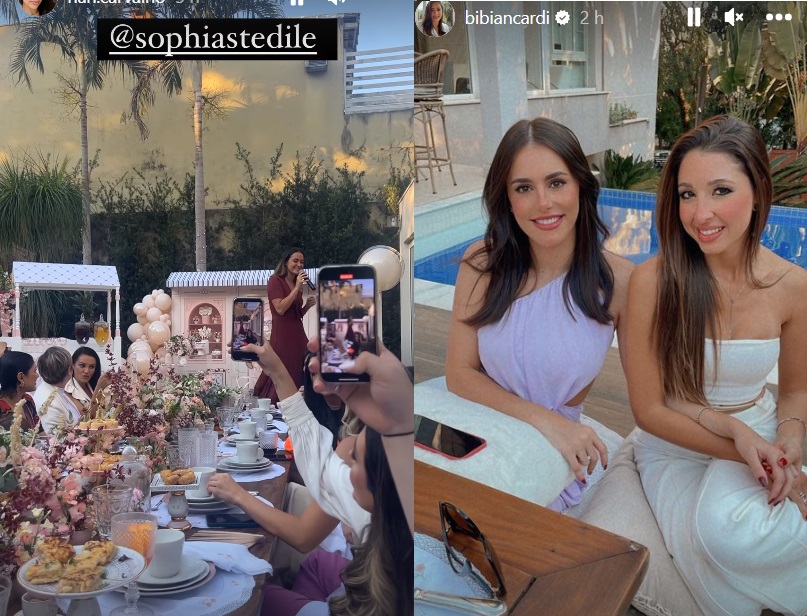 Bianca Biancardi, irm&atilde; de Bruna, estava presente. 