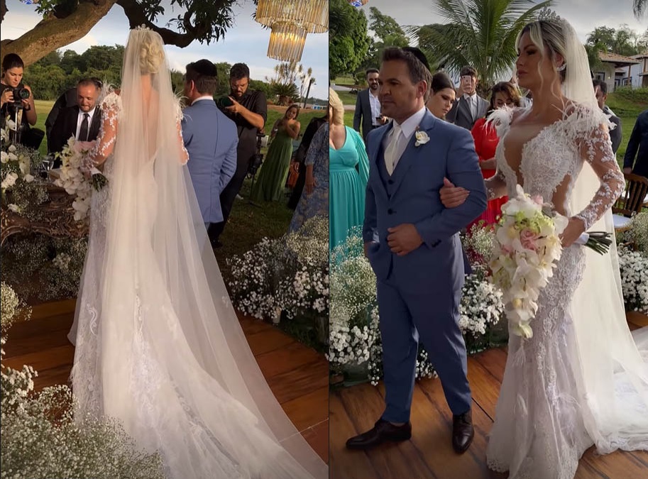Agora, os dois realizaram o casamento rom&acirc;ntico com direito a festejo em seguida. 