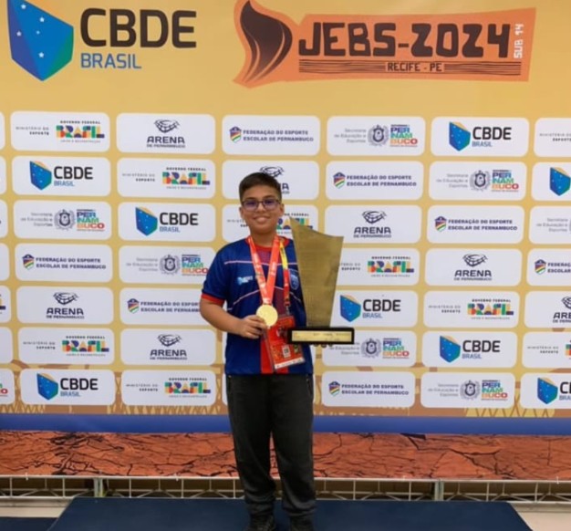 Ryan Freitas da Cunha Breves, 14 anos. Aprendeu xadrez aos 11 anos. Foto: Divulga&ccedil;&atilde;o