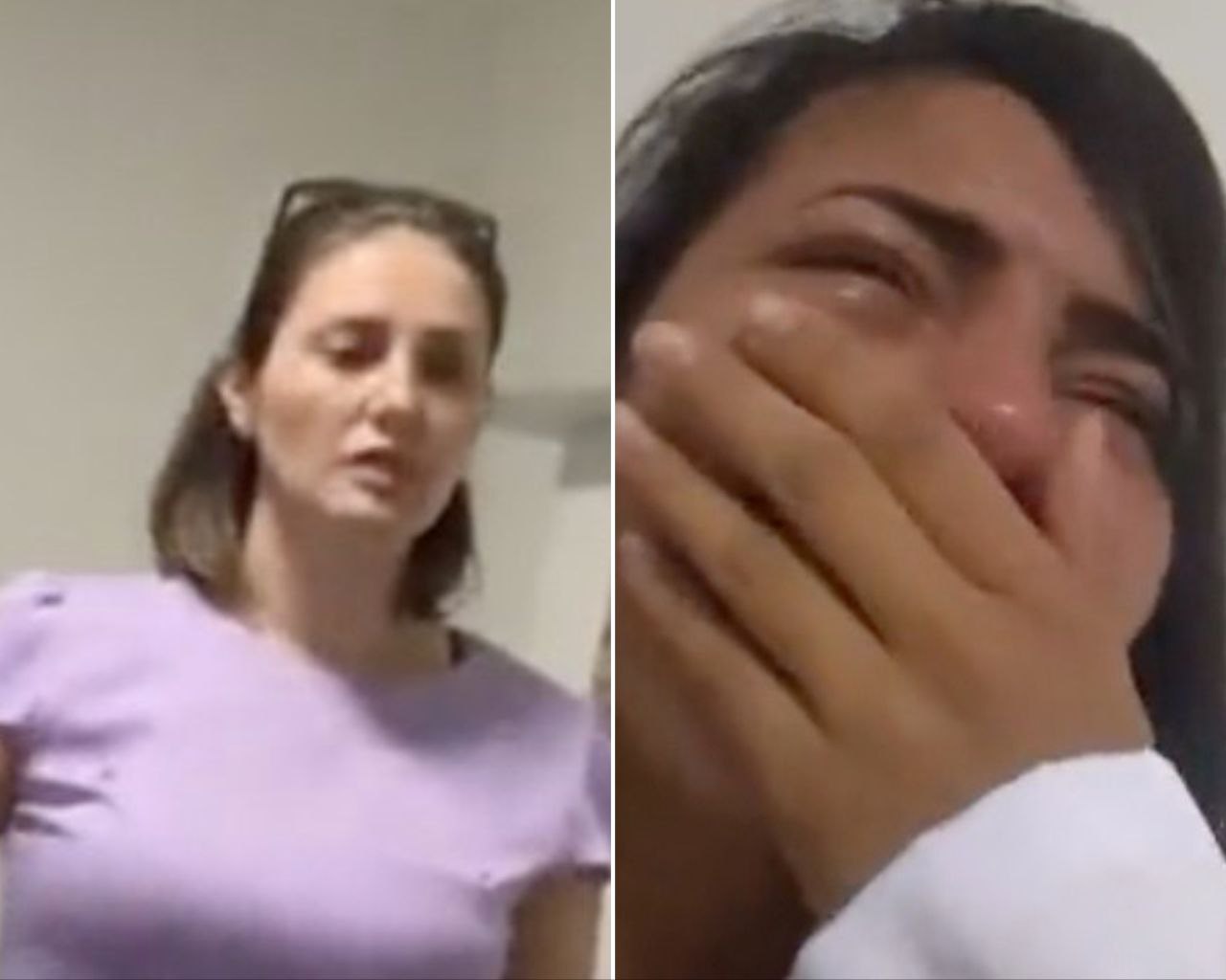 Agressora &agrave; esquerda e paciente Amanda Oliveira / Reprodu&ccedil;&atilde;o de v&iacute;deo