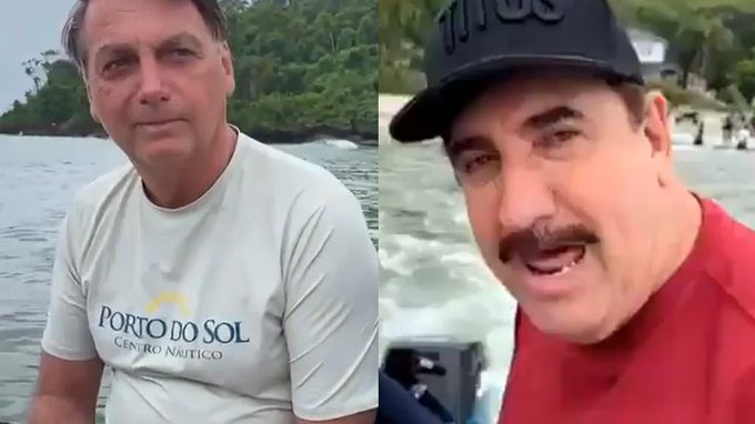 Bolsonaro e Ratinho juntos em pescaria - Foto: Reprodu&ccedil;&atilde;o/Redes Sociais