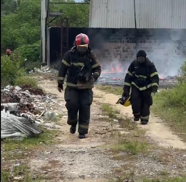 Bombeiros atuam para apagar o fogo - Foto: Portal do Holanda