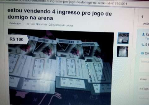 Na internet e nas ruas a prova de que os ingressos foram para cambistas