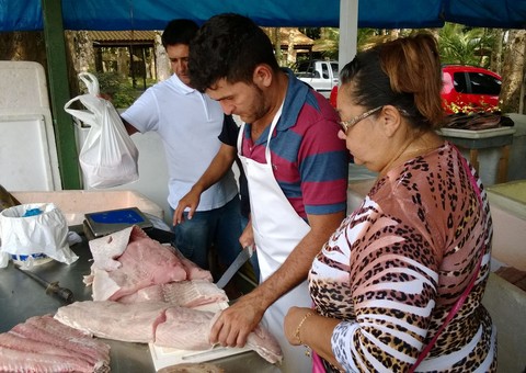 Pirarucu a preço popular no Feirão da Sepror