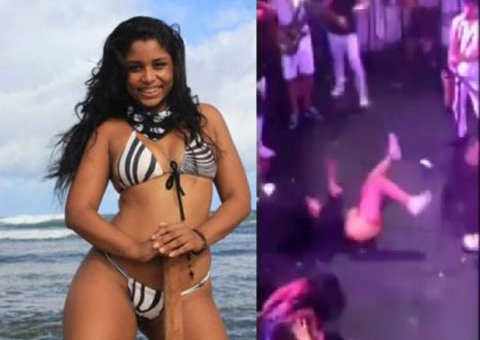  Dançarina leva descarga elétrica enquanto dança com banda