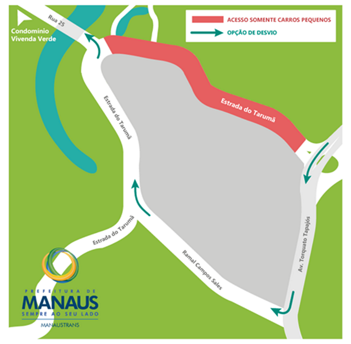  Interdição parcial da Estrada do Tarumã altera circulação de ônibus  