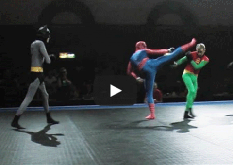 O dia em que o Homem-Aranha deu uma coça no Batman e Robin