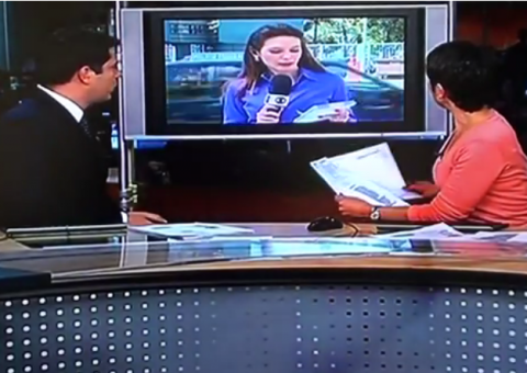 Repórter lê, trava ao vivo e âncora da Globo dá alfinetada