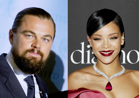 Apontados como affair, Rihanna e Leonardo DiCaprio curtem festa juntos