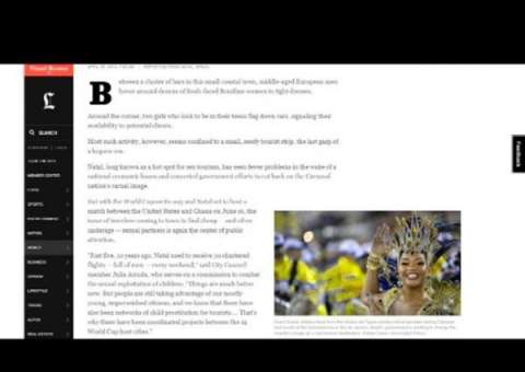 Foto de atriz brasileira aparece em matéria sobre turismo sexual nos EUA