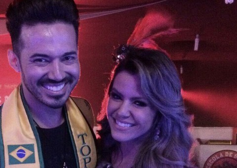 Tânia Oliveira, Cacau Colucci e Matheus Gouveia, prestigiam aniversário da Escola de Samba Dragões da Real