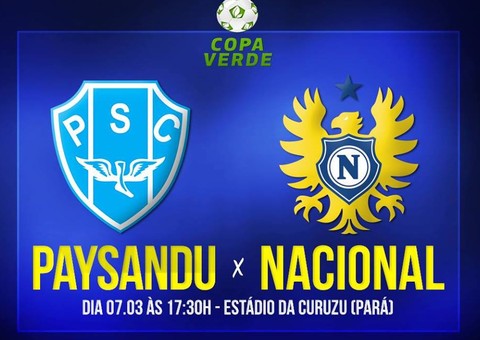   Nacional entrenta o Paysandu neste sábado