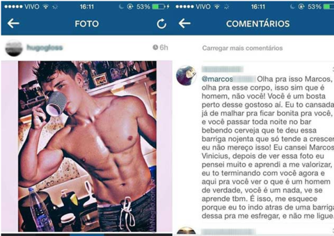 Garota humilha ex-namorado que se achava gostosão. Veja