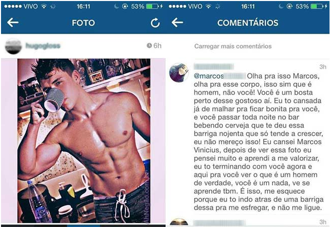 Garota humilha ex-namorado que se achava gostosão. Veja