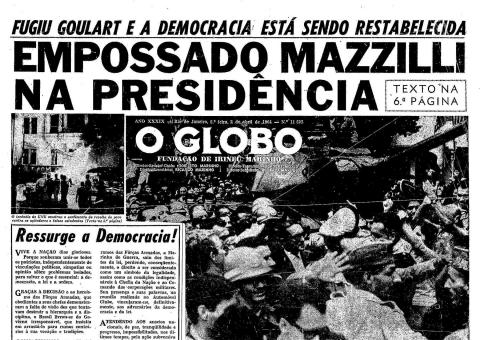 Após pressão popular, jornal O Globo admite que errou ao apoiar Golpe de 1964