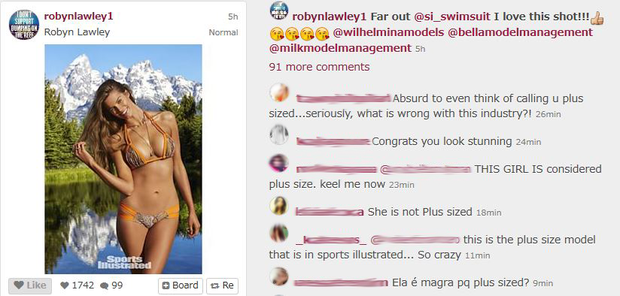   Modelo 'Plus Size' polemiza ao aparecer com barriga chapada em ensaio