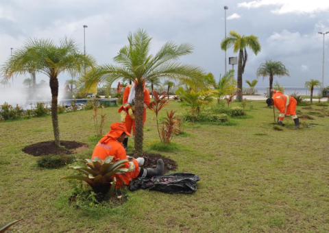 Ponta Negra recebe serviços de jardinagem