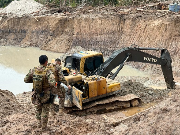 PF destrói garimpos ilegais em área de conservação no Amazonas