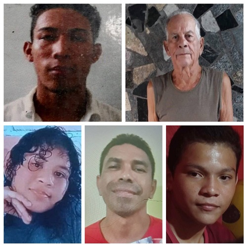 Polícia divulga imagens de cinco pessoas desaparecidas em Manaus