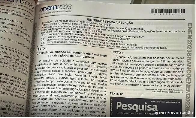 Inep divulga cartilha com orientações para redação do Enem; confira