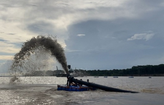 DNIT avança com obras de dragagem no Rio Solimões, no Amazonas