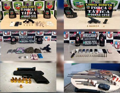 Polícia apreende 22 armas de fogo, drogas e munições em Manaus