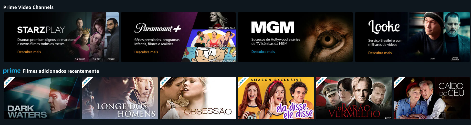 Amazon Prime agrega novos streamings
