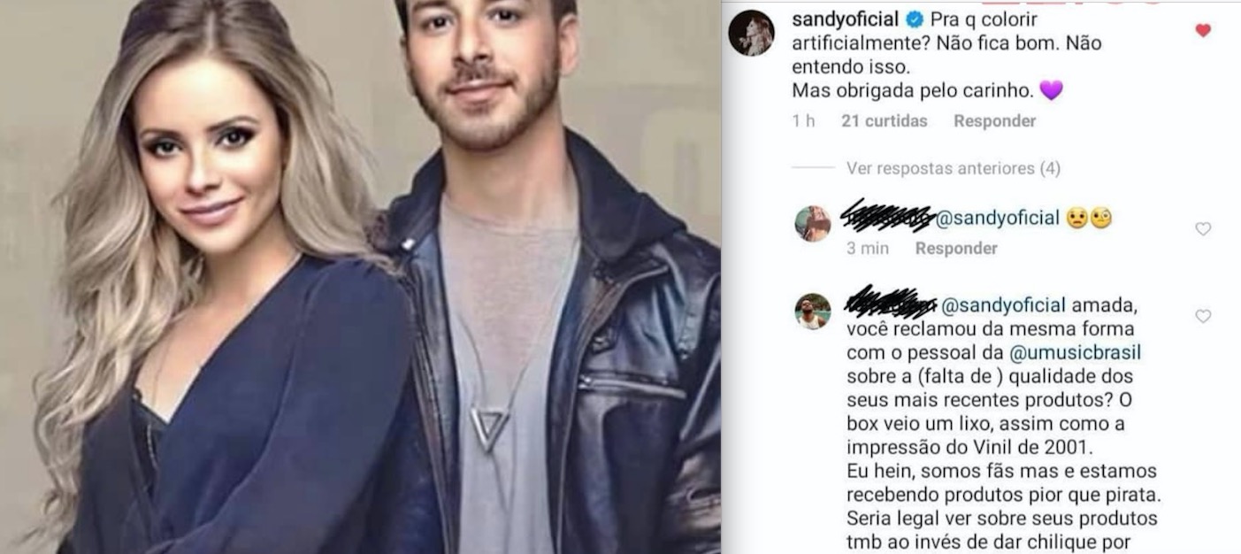 Fã perde a paciência com reclamação de Sandy e manda recado à cantora