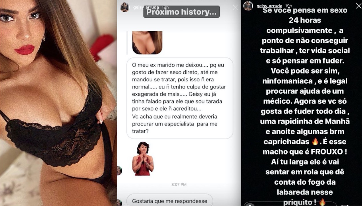 Geisy Arruda dá dica afiada a mulher que foi deixada pelo marido por ser viciada em sexo