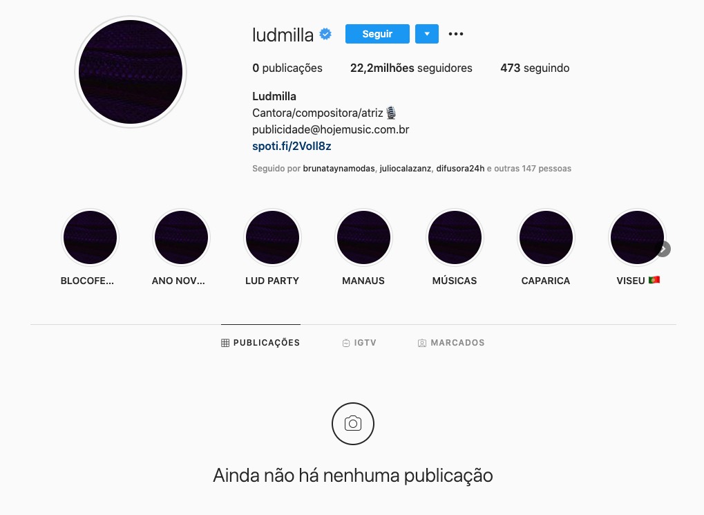Ludmilla some das redes sociais e intriga fãs