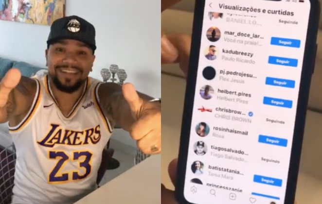 Naldo pira ao receber curtida de Chris Brown após virar piada na web