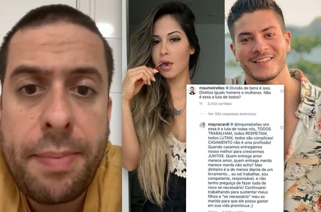 Maurício Meirelles apoia Arthur Aguiar e Mayra Cardi manda recado pesado
