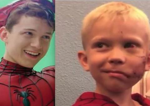 Tom Holland convida menino que salvou a irmã para conhecer set de Homem-Aranha 3