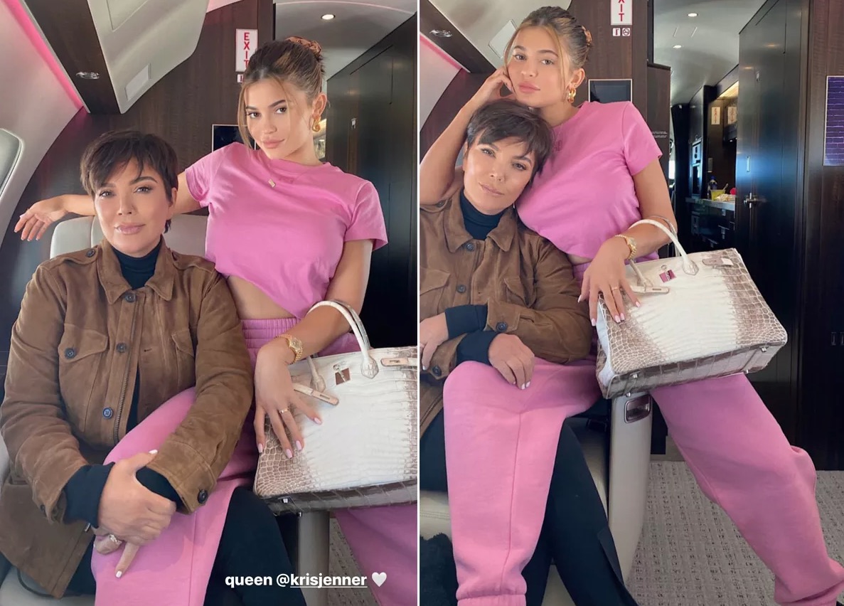 Kylie Jenner ostenta bolsa de R$ 1,3 milhão em jatinho particular