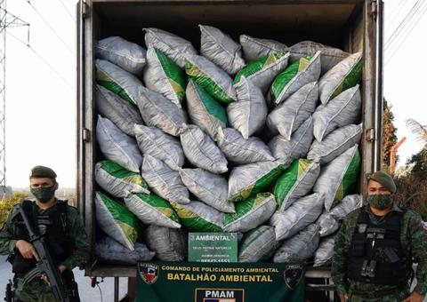 Batalhão Ambiental apreende mais de sete toneladas de carvão ilegal em Manaus 