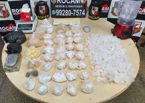 Jovem é preso em casa usada como laboratório de drogas em Manaus 