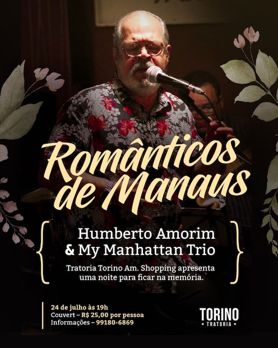 Show Românticos de Manaus tem jazz no fim da tarde desta sexta