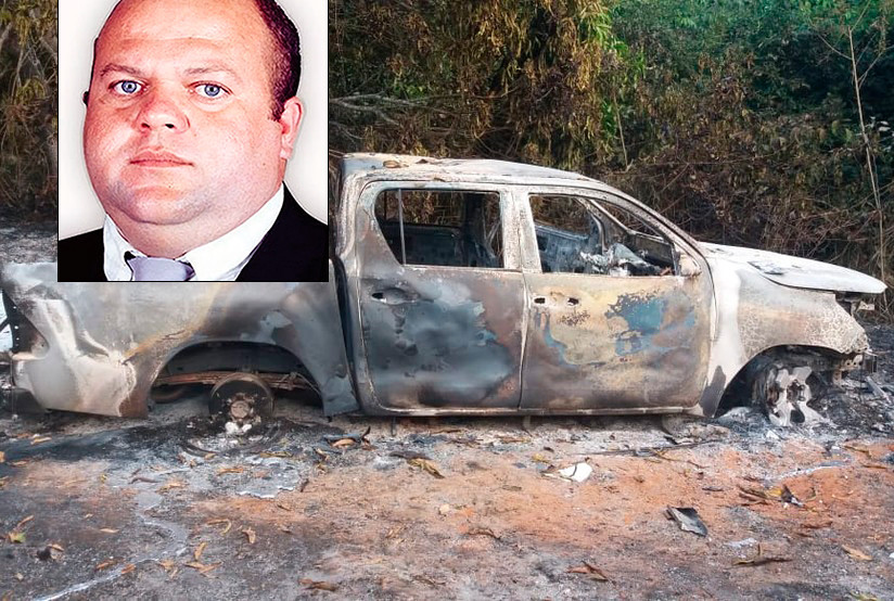 Corpo de ex-vereador é encontrado carbonizado em caminhonete