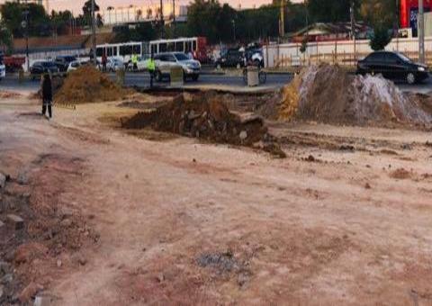 Funcionário fica soterrado durante acidente em obra da Prefeitura de Manaus 