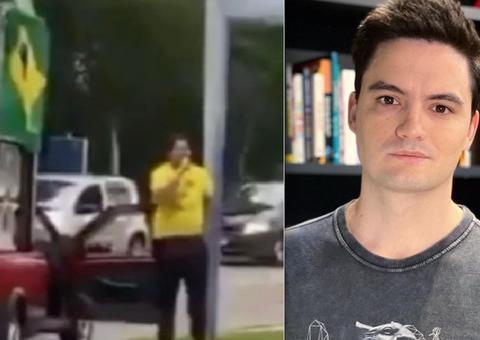 Apoiador de Bolsonaro vai à frente da casa de Felipe Neto com carro de som; assista