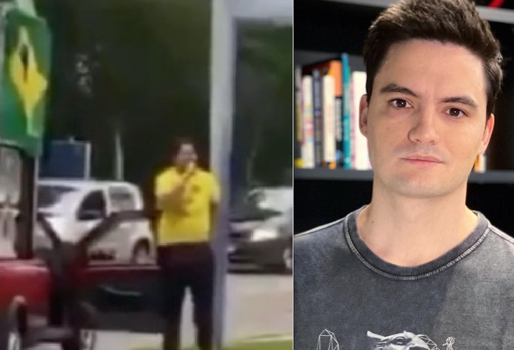 Apoiador de Bolsonaro vai à frente da casa de Felipe Neto com carro de som; assista