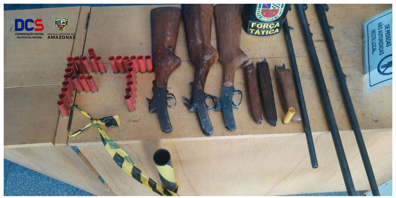 Armados, suspeitos de tentativa de homicídio são presos no Amazonas