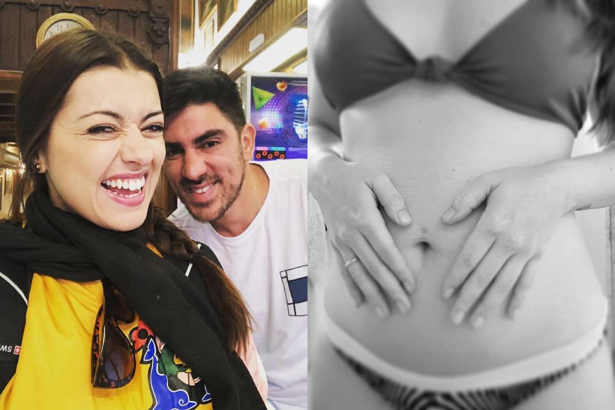 Mulher de Marcelo Adnet exibe barriguinha de grávida e humorista reage