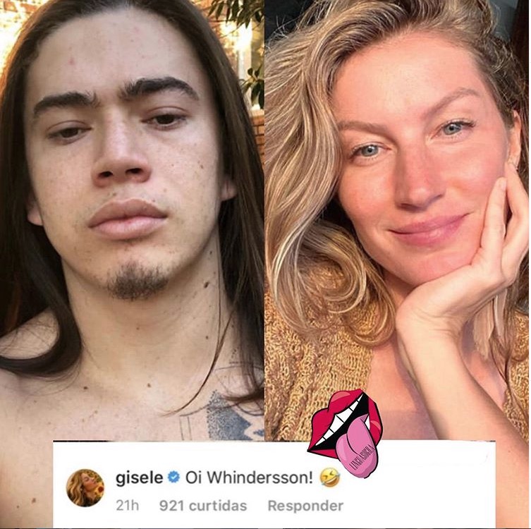 Whindersson reclama de ser ignorado por Gisele Bündchen e modelo manda recado