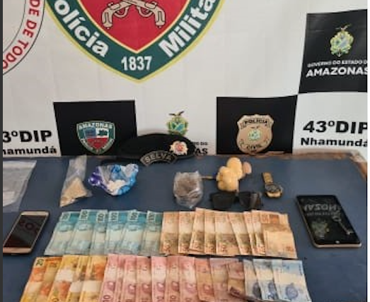 Suspeito é preso com 'mix' de drogas e dinheiro no Amazonas