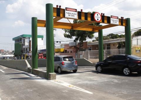 Via subterrânea de complexo viário é liberada após quatro dias de reparos em Manaus 