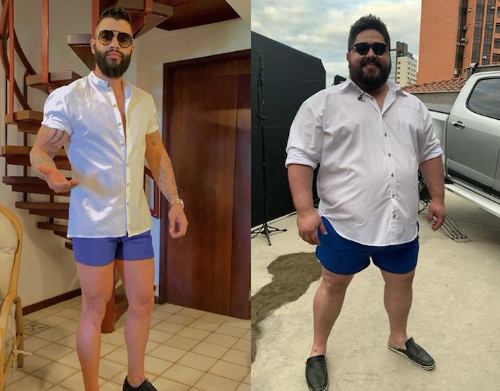 Cesar Menotti faz homenagem a Gusttavo Lima e surge com short 'minúsculo'