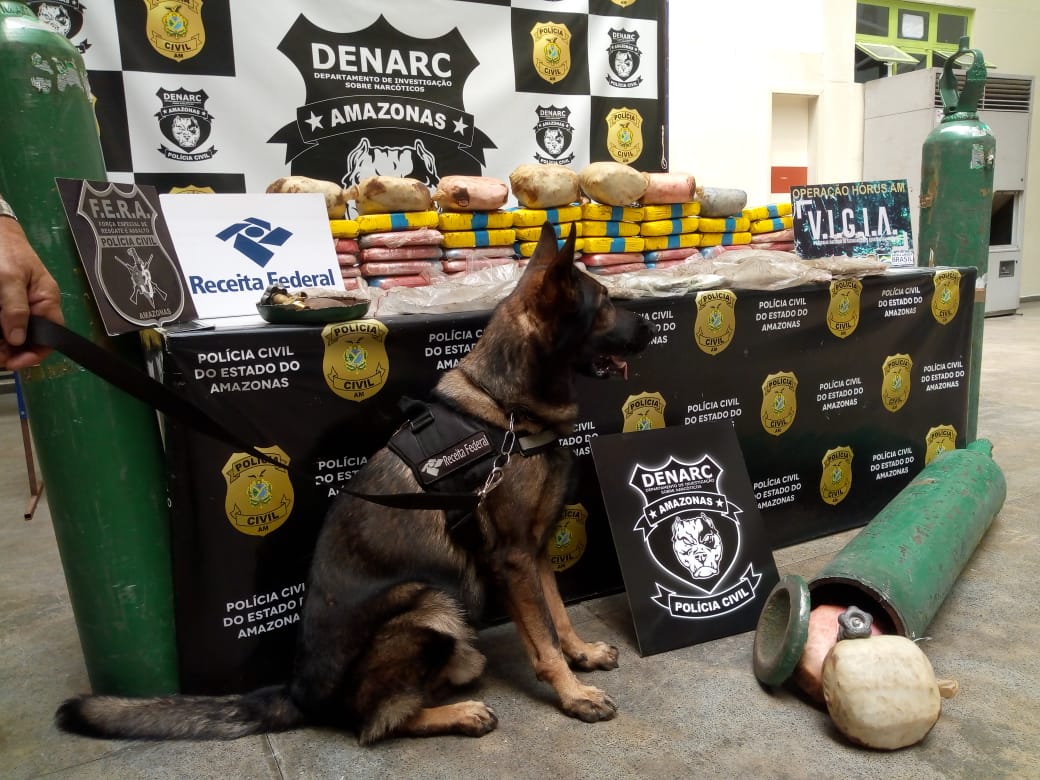 Polícia apreende 62 kg de drogas em bimotor no aeroclube de Manaus 